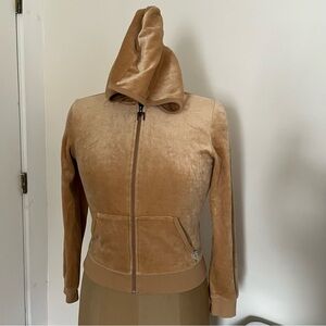 Vintage Max Studio Women’s Velour Zip Front Hoodie Size Medium